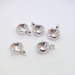 4mm Anhänger  Edelst. silber eckig