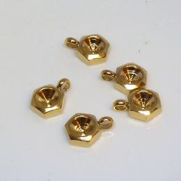 4mm Anhänger  Edelst. gold eckig