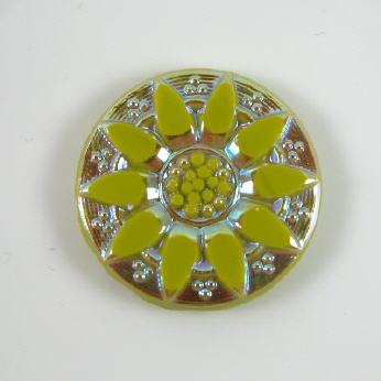 Round Cabochon Sonnenblume Gelb AB 22,5mm