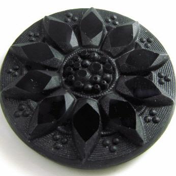 Round Cabochon Sonnenblume Schwarz