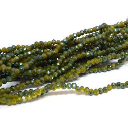 Glasstrang Opaque Olive Blue AB 2mm