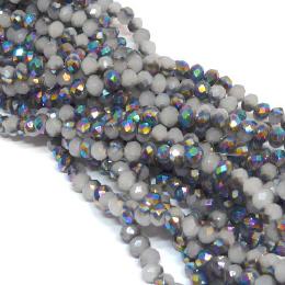 Glasstrang Light Grey Metallic Rainbow 4mm